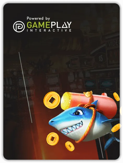 Gameplay Interactive slot provider with cartoon shark and gold coins at MWIN8 online casino