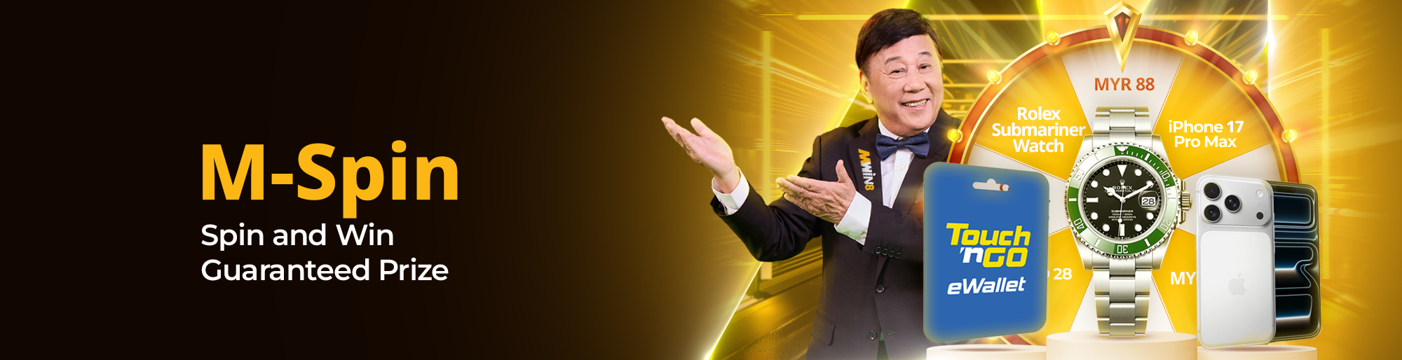 MWIN8 M-Spin event featuring Ha Yu and guaranteed prize wheel